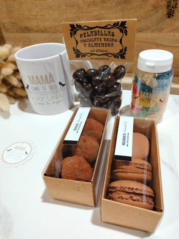 Caja kraft acetato + taza mamá