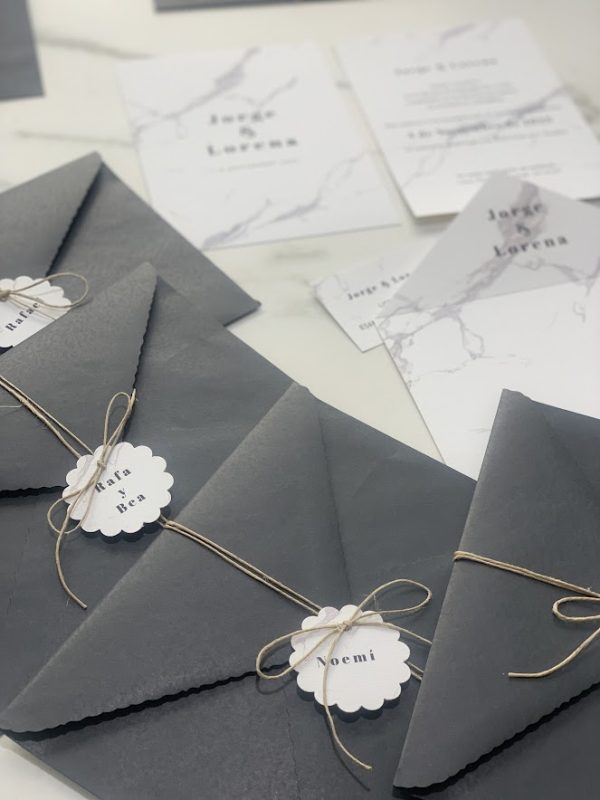 Invitación de boda con efecto Mármol