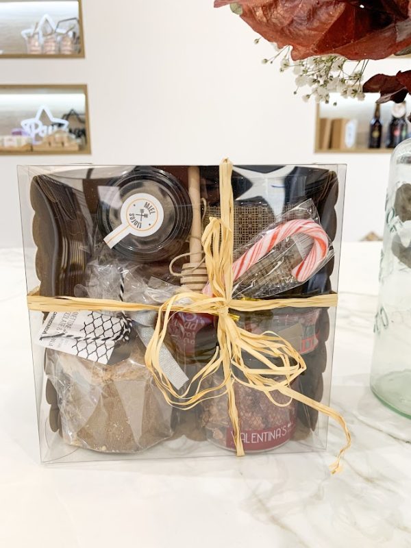 Lote navidad kraft + acetato + mini panettone